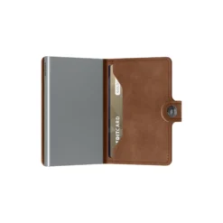 Miniwallet, vintage cognac/silver