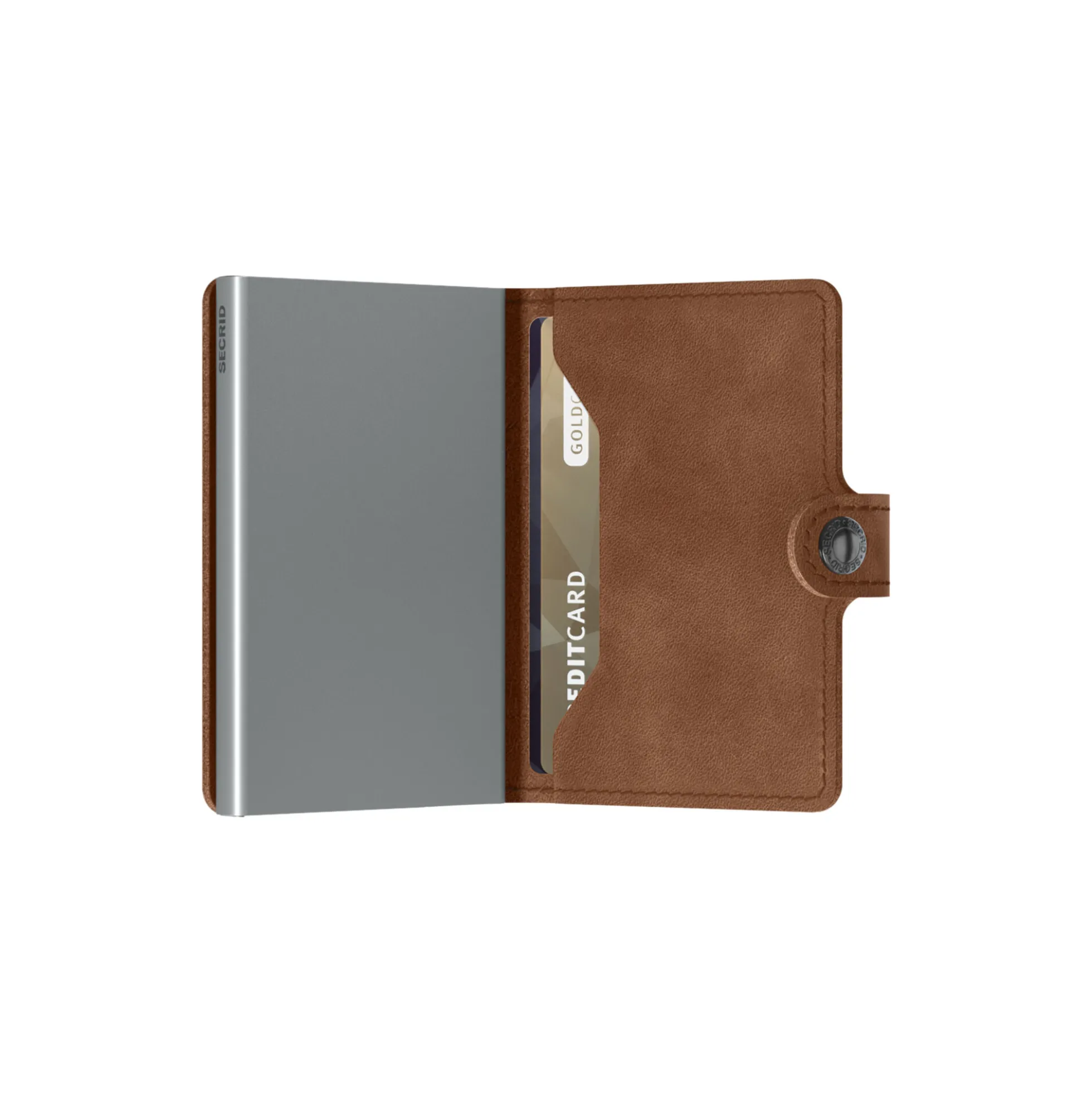 Miniwallet, vintage cognac/silver