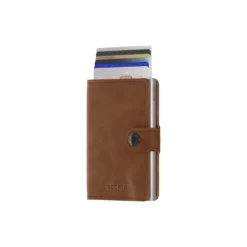 Miniwallet, vintage cognac/silver