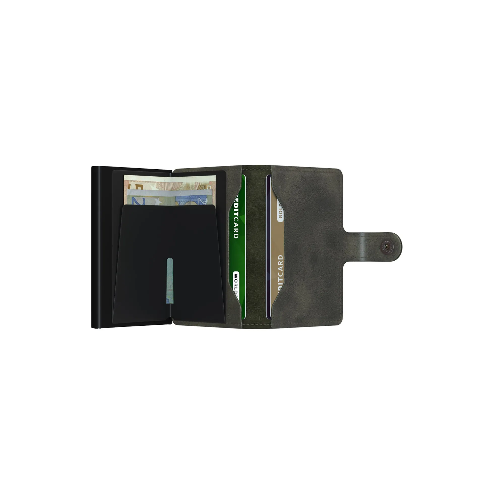 Miniwallet, vintage olive/black