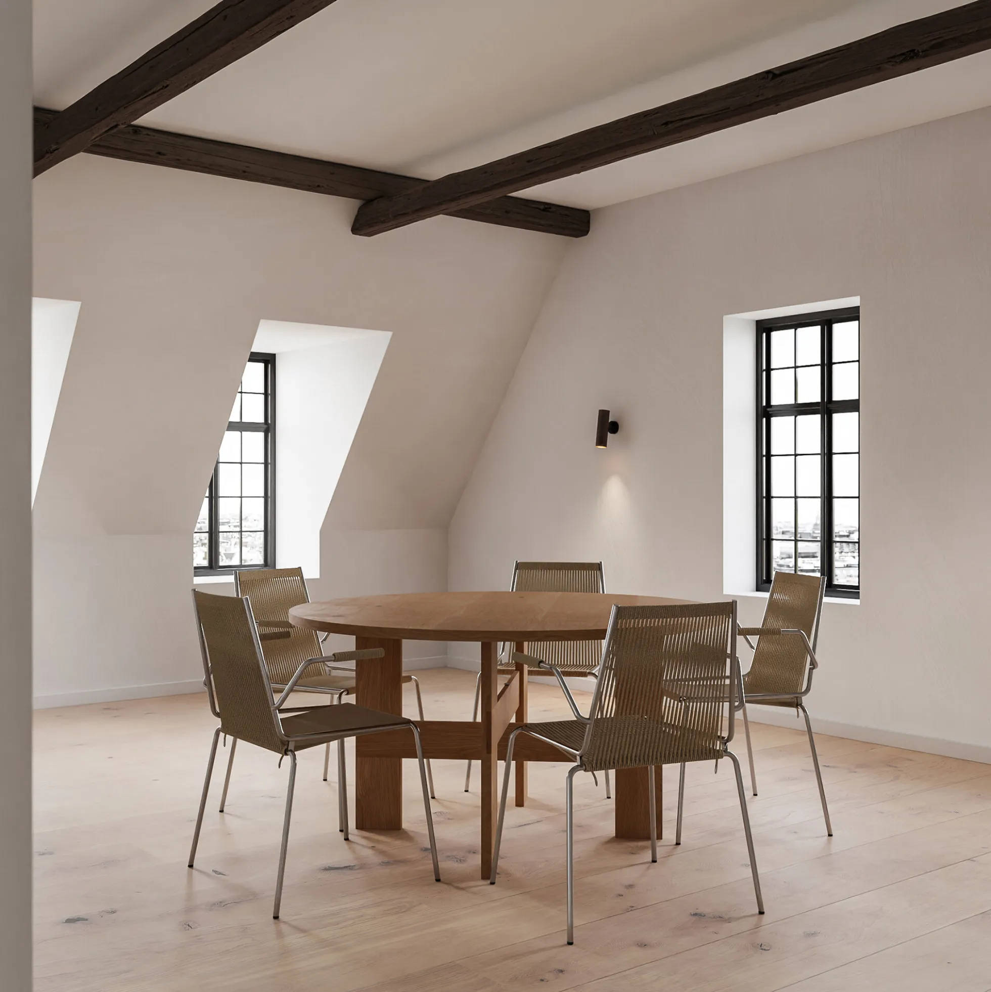 Mio Table Ø140, stained oak