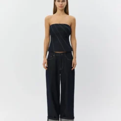 MishaSW Raw Denim Jeans, dark denim blue