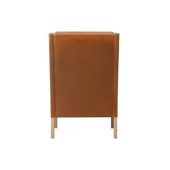 Mogensen 2204+2202 Øreklapstolen & Ottoman, russet brown/lysolieret eg