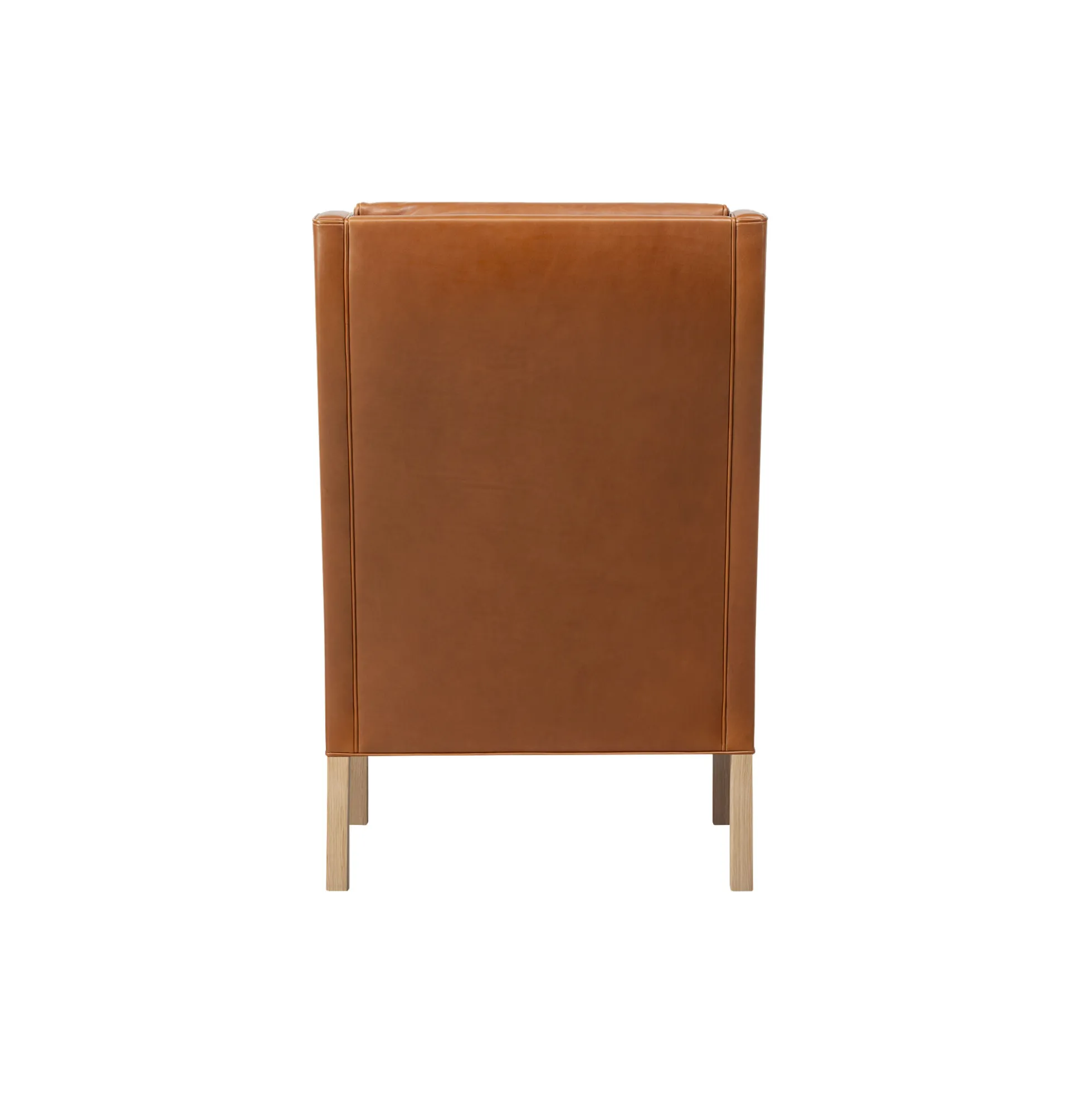 Mogensen 2204+2202 Øreklapstolen & Ottoman, russet brown/lysolieret eg