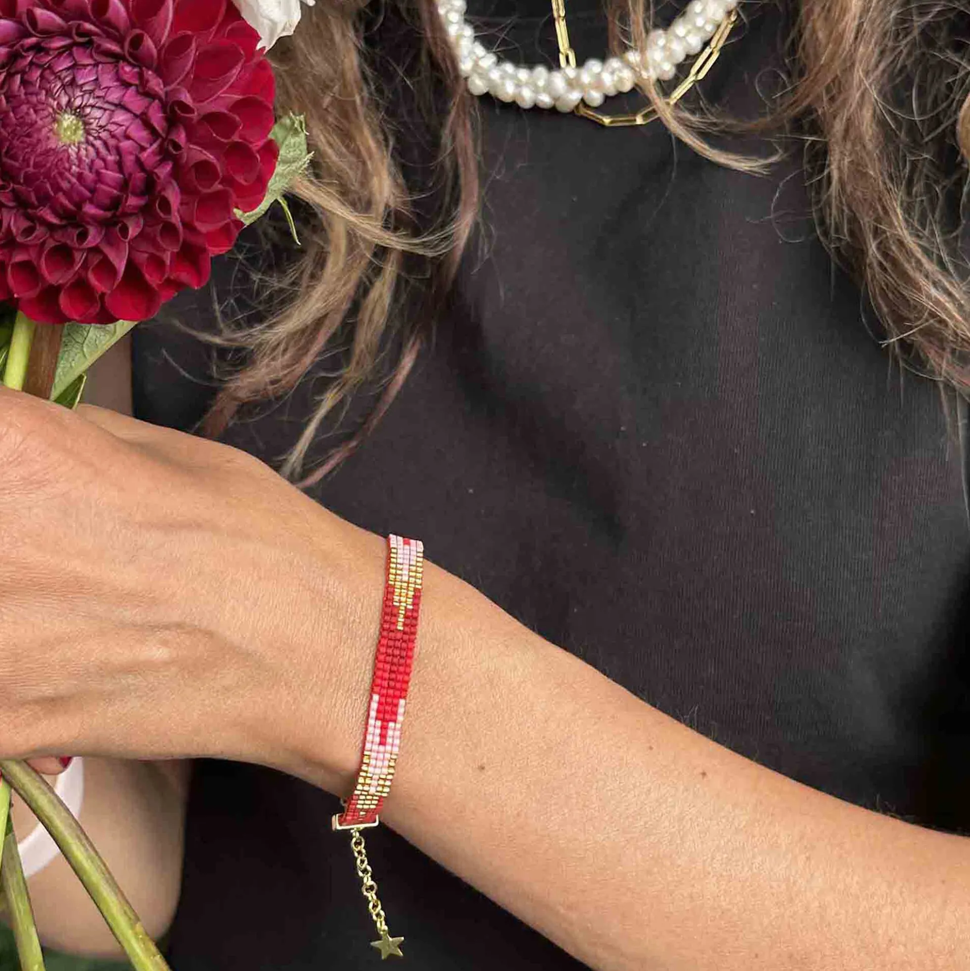 Monika armbånd, red