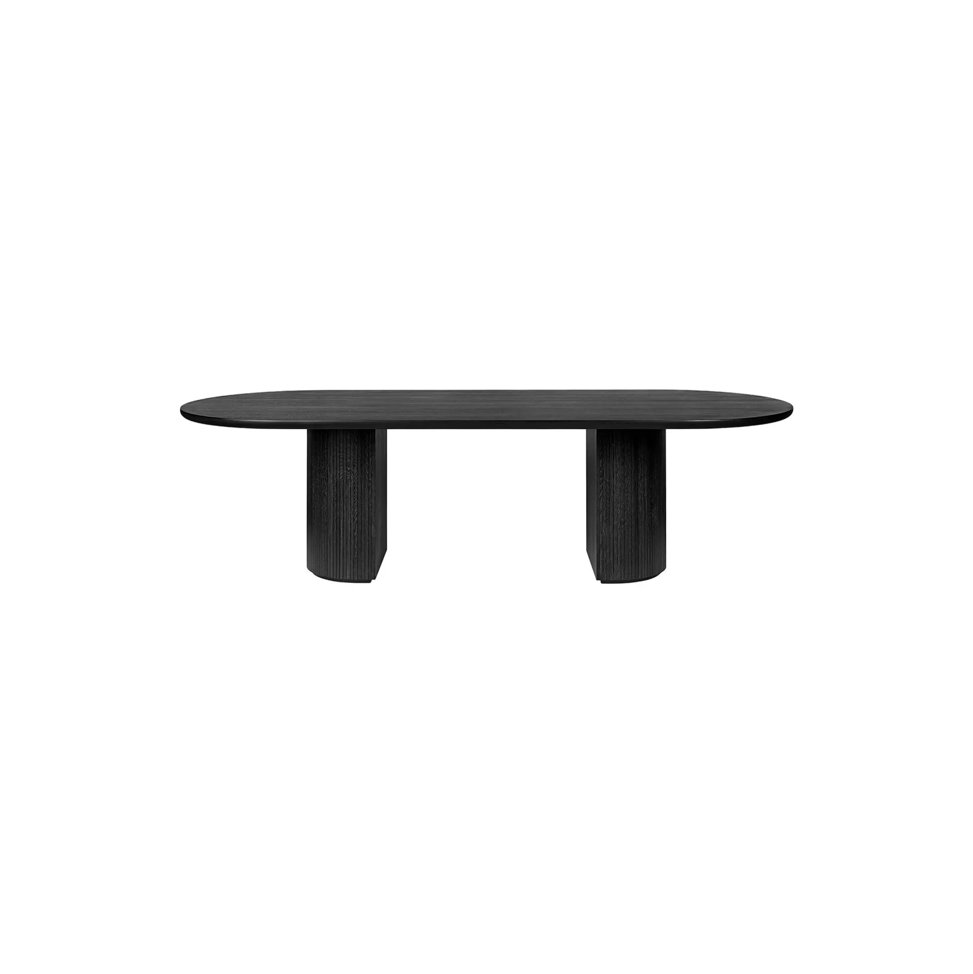 Moon Elliptical Dining Table, brown/black stained oak