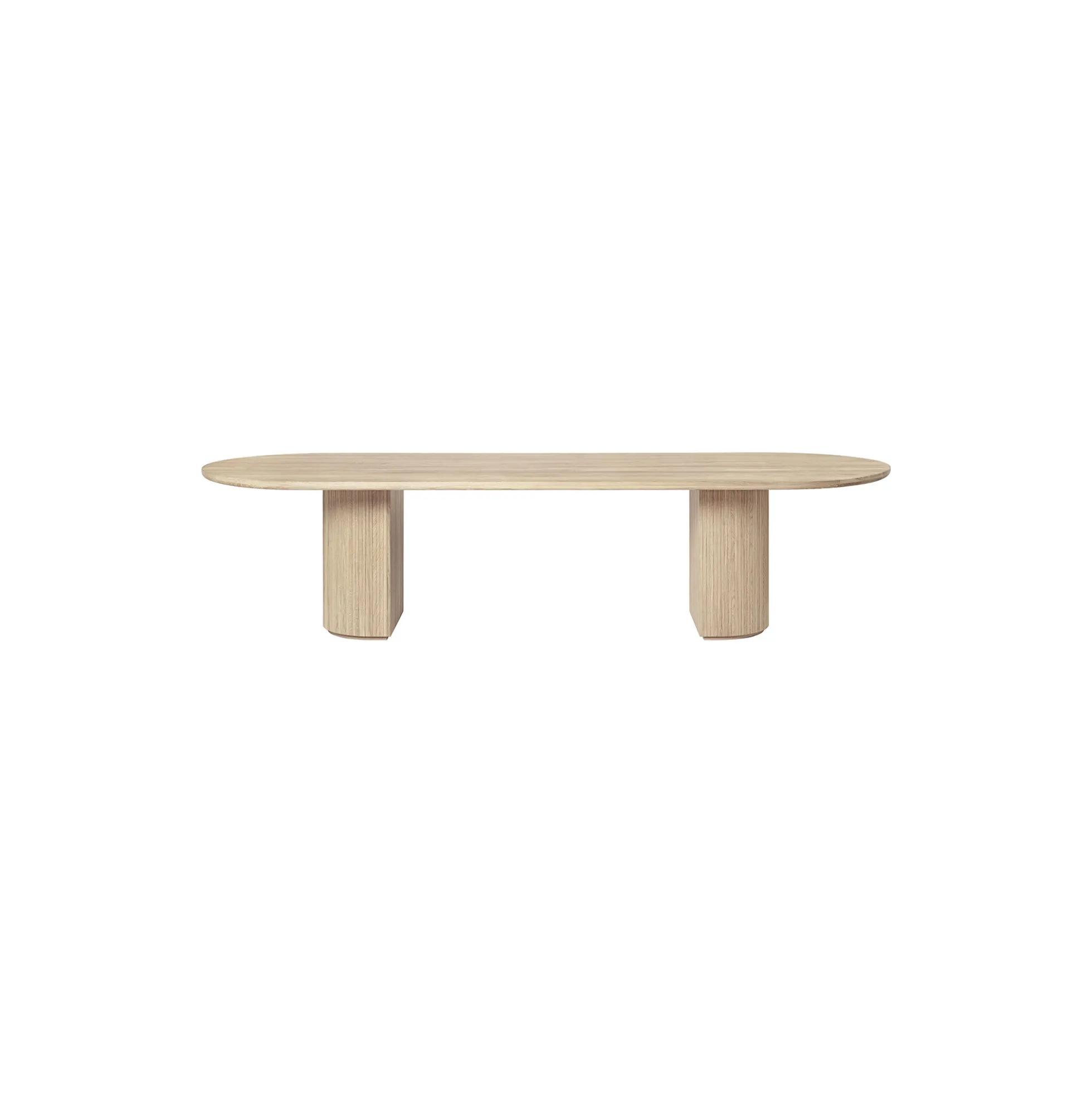 Moon Elliptical Dining Table, soap treated oak