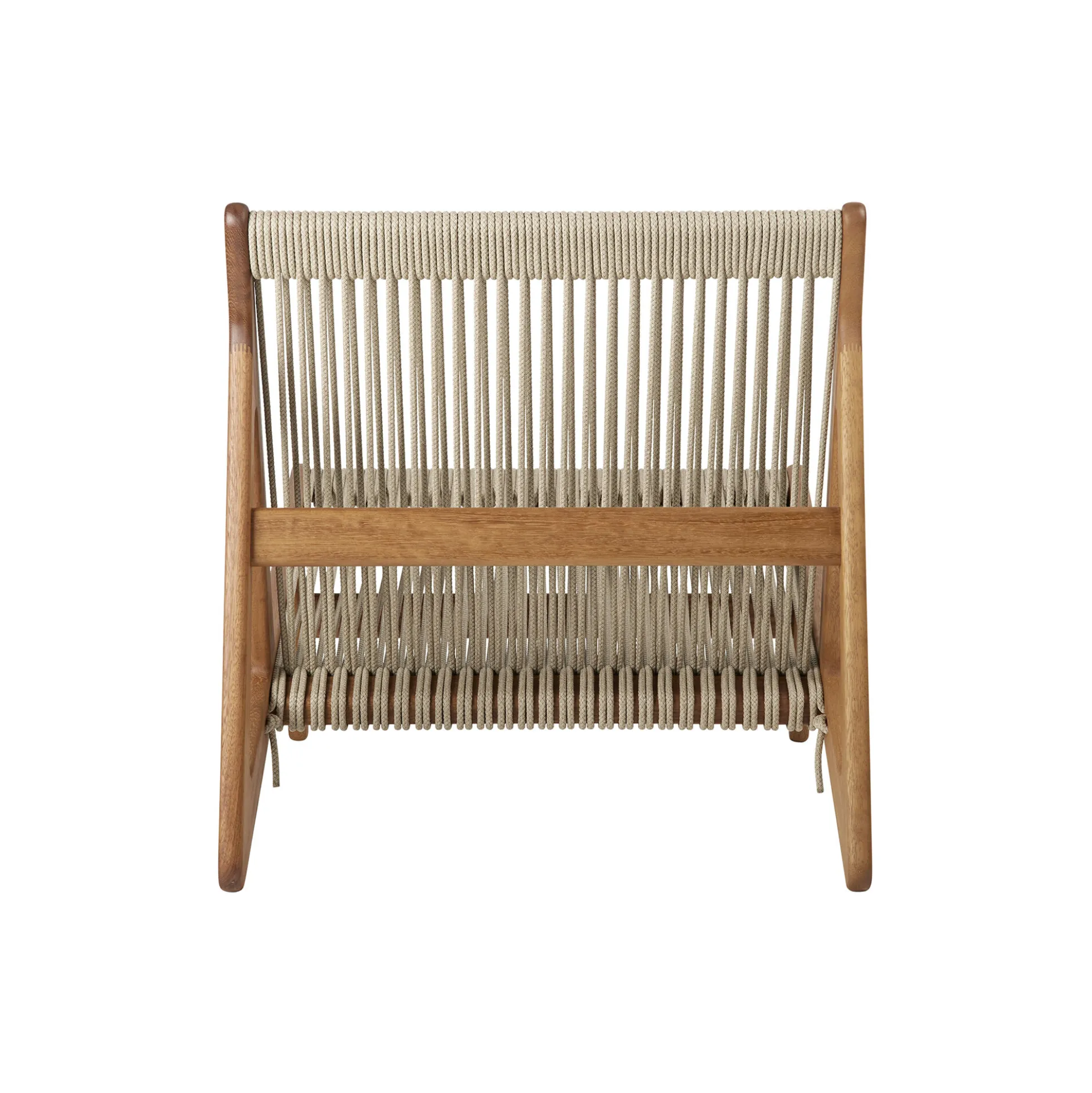MR01 Outdoor Initial Lounge Chair, oiled iroko/sunfire melange beige/sand