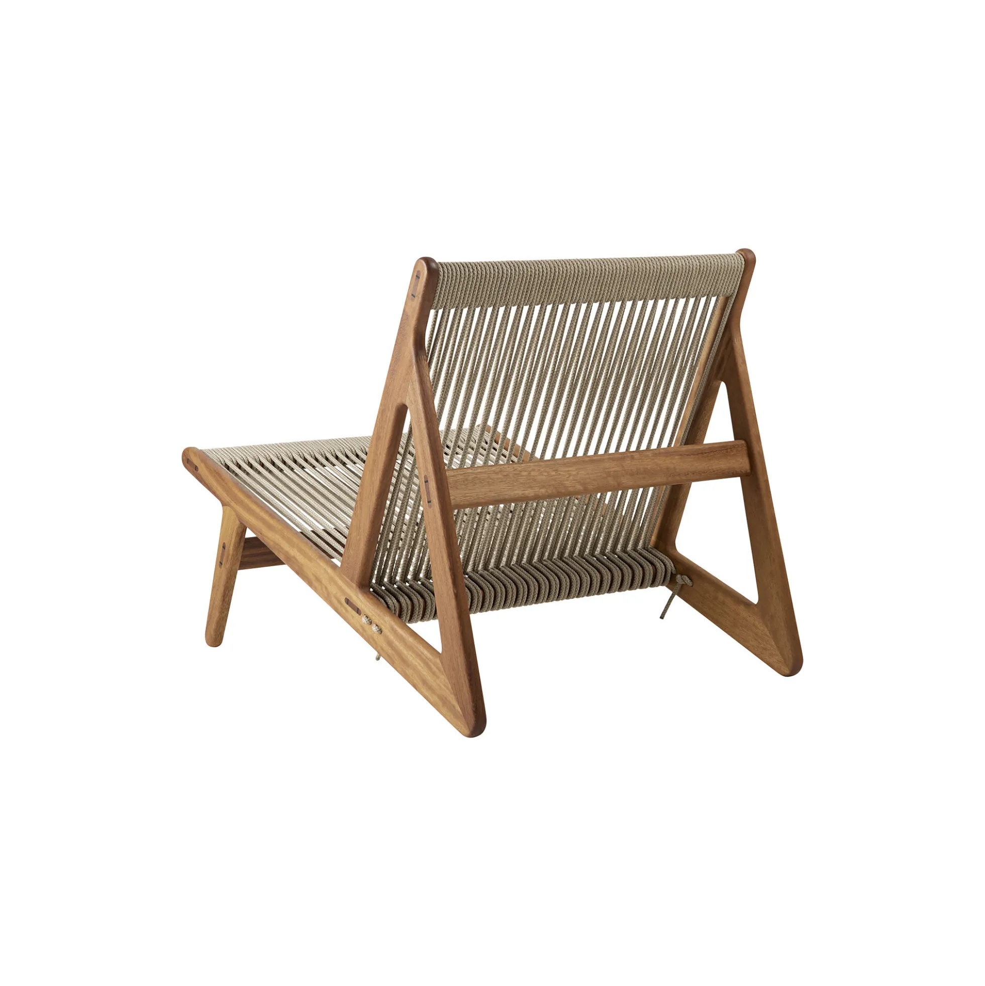 MR01 Outdoor Initial Lounge Chair, oiled iroko/sunfire melange beige/sand