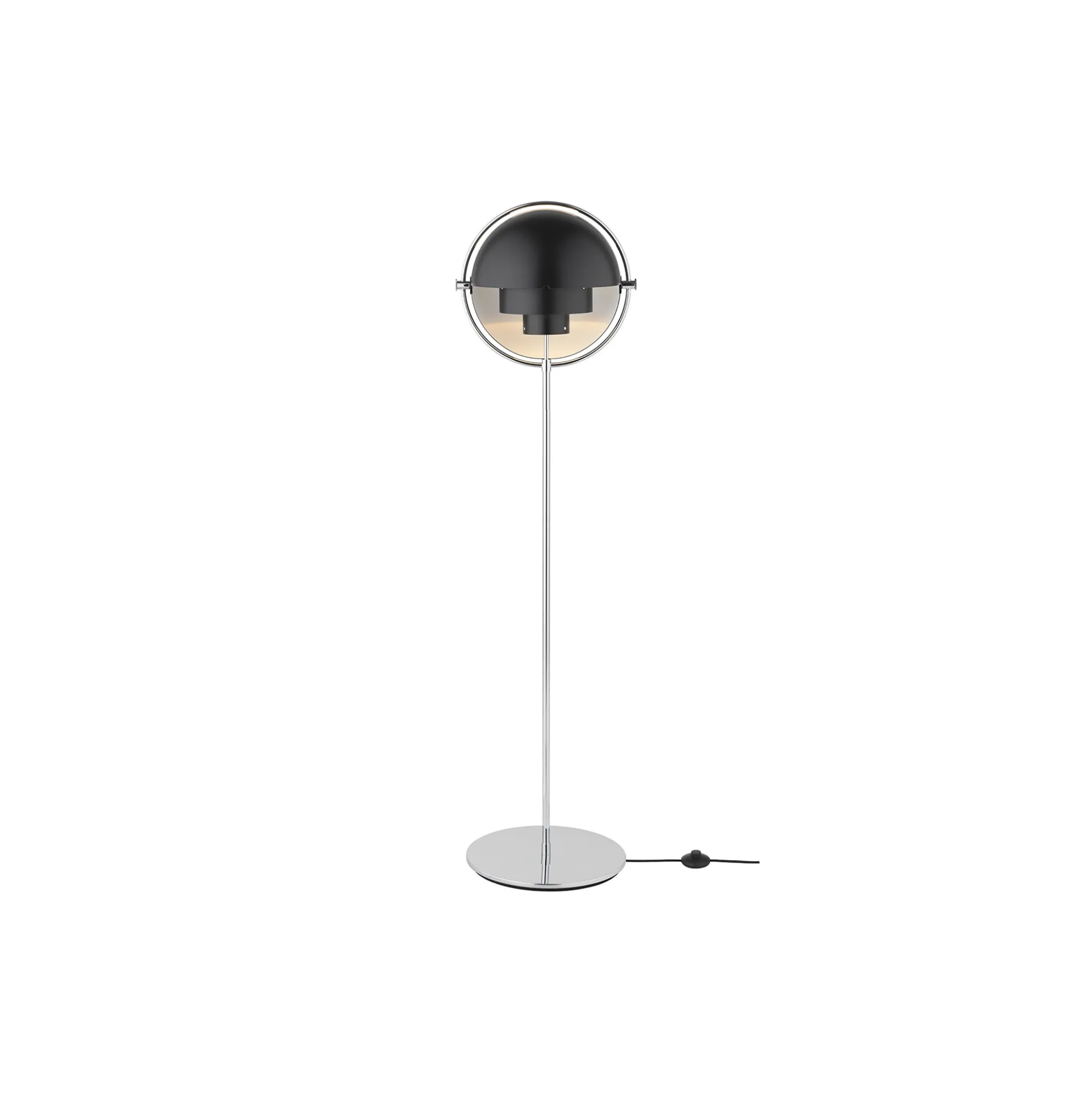 Multi-Lite Floor Lamp, black semi matt/chrome
