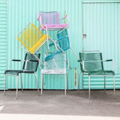 Mya Outdoor Chair with Armrests, orange