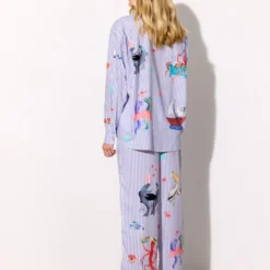 Nessie Trousers, blue ocean art print