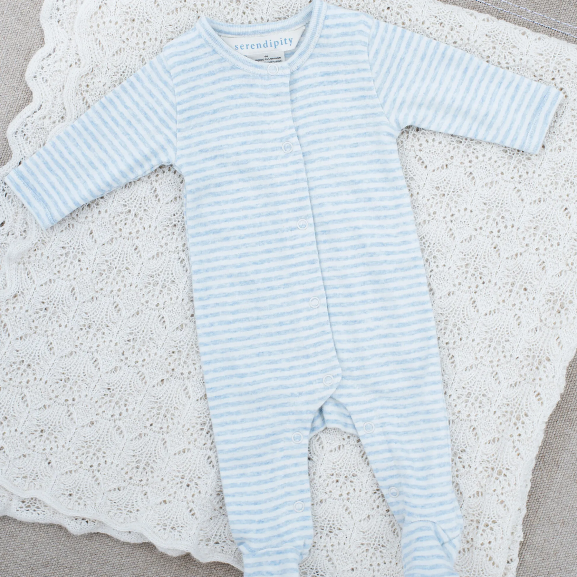 Newborn Stripe Suit, mist/offwhite