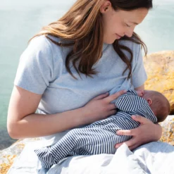 Newborn Stripe Suit, navy/offwhite