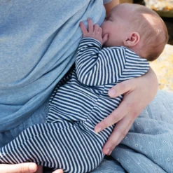 Newborn Stripe Suit, navy/offwhite