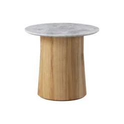 Niveau sofabord Ø 45 cm, Tundra Grey/oiled ash