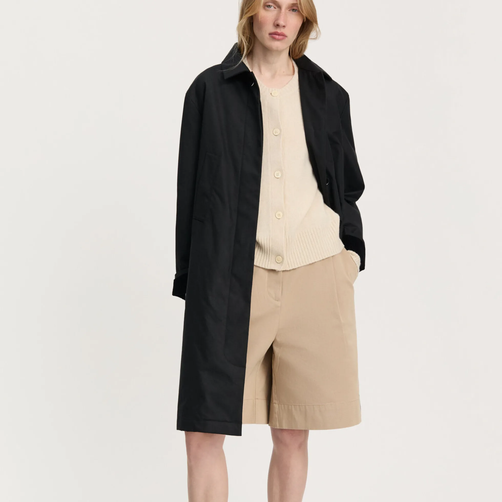 Noor Coat Oilskin, black