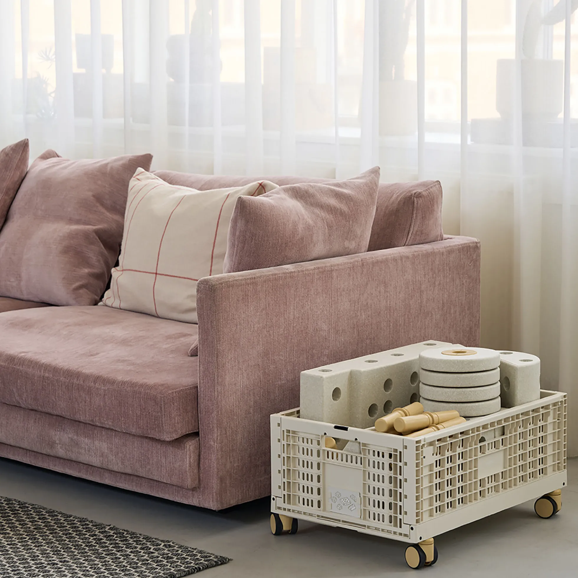 Opbevaringskasse, sand grey