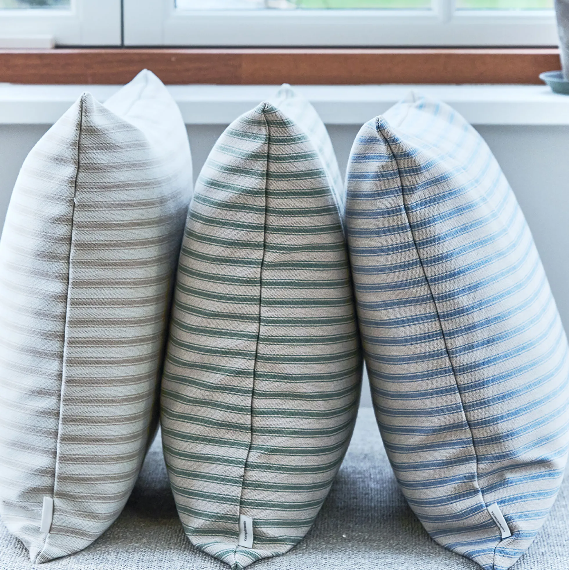 Outdoor Fine Stripe pude, green