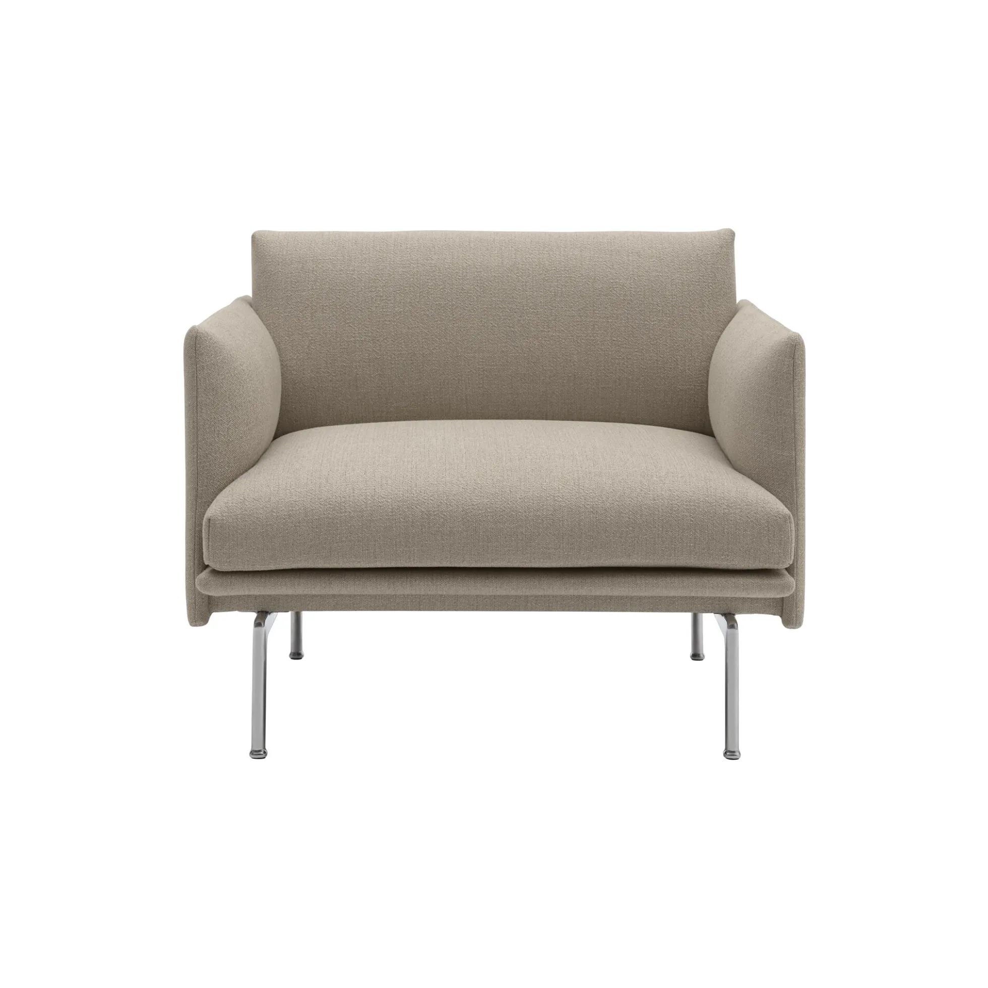 Outline Chair, ecriture/polished aluminum