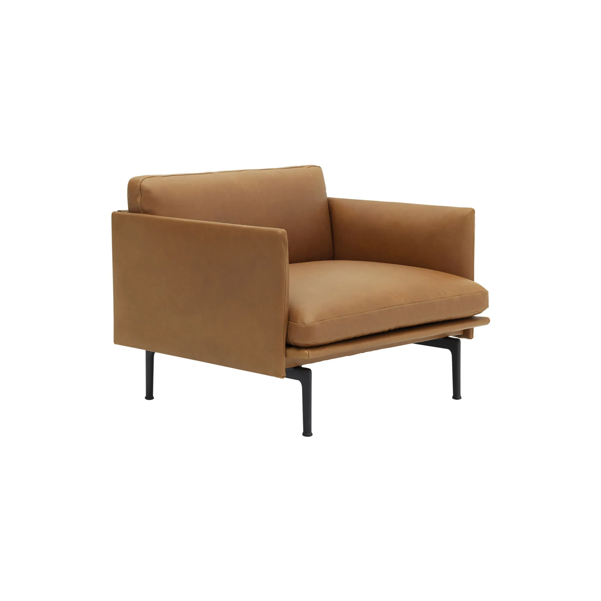 Outline Chair, refine leather cognac/black