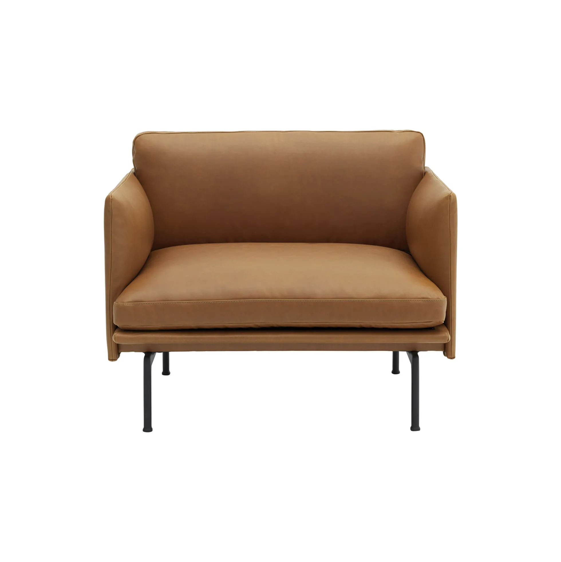 Outline Chair, refine leather cognac/black