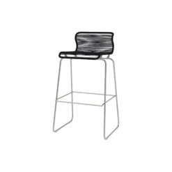 Panton One Bar barstol, paper black/steel