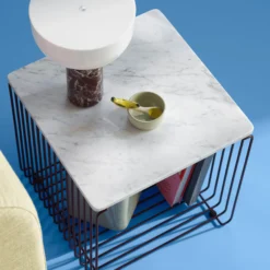 Panton Wire Single topplade, 992 white marble