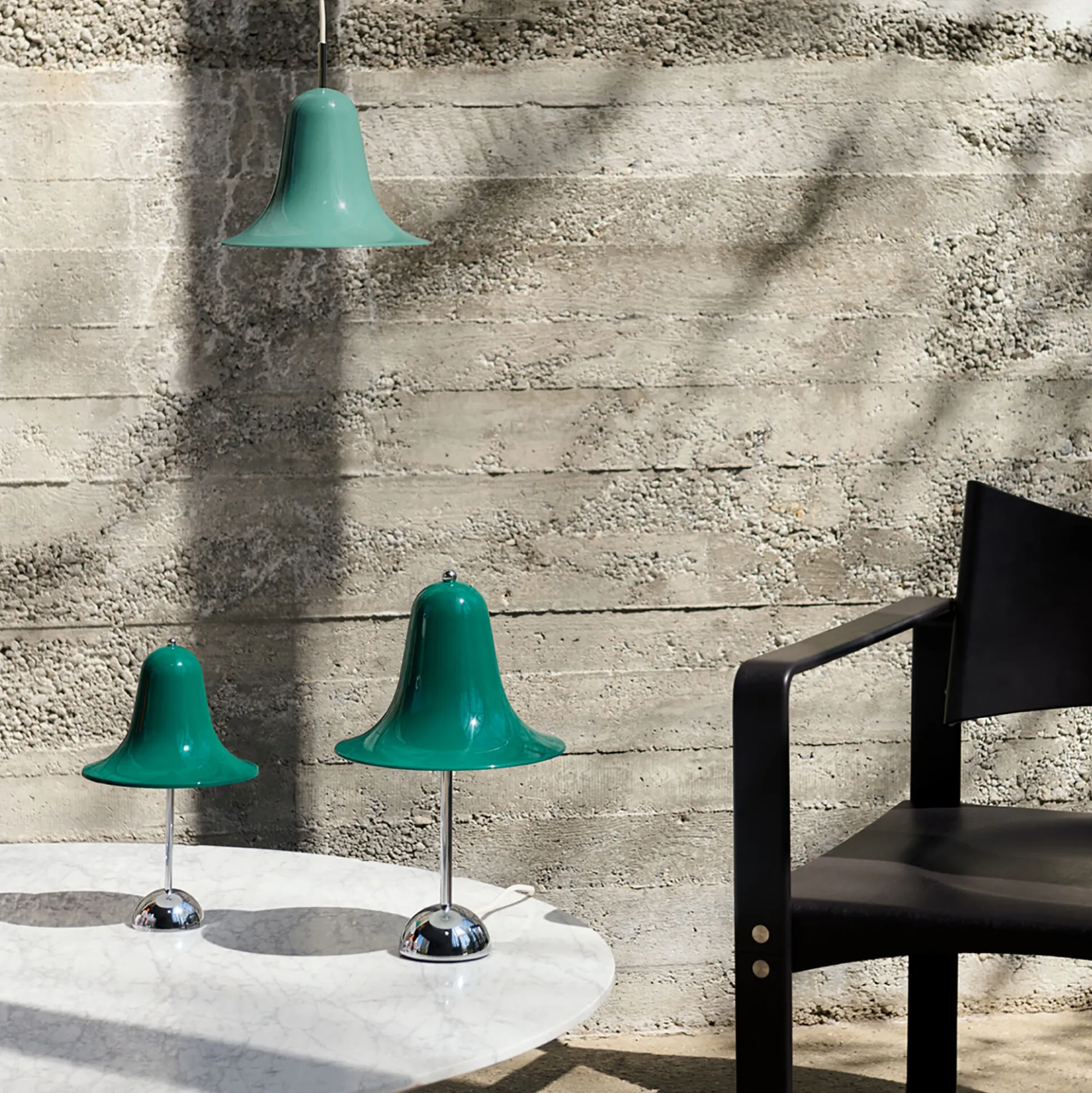 Pantop bordlampe, dark teal