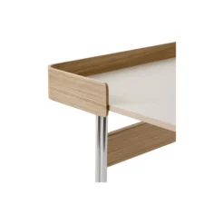 Pavilion Desk AV17, mushroom/oak/chrome