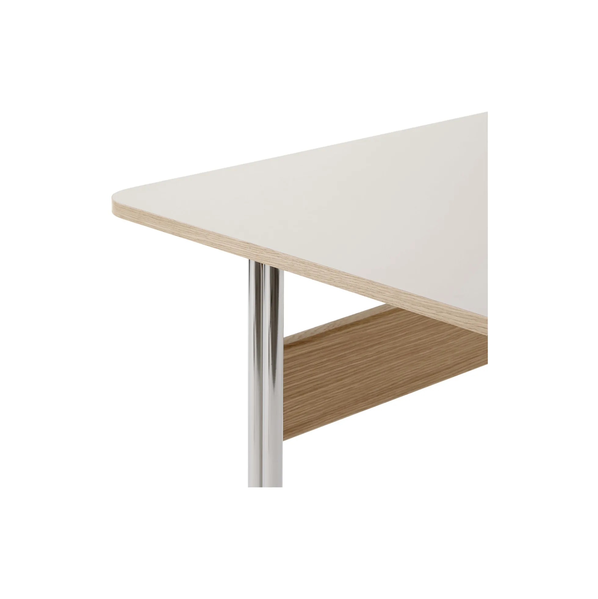 Pavilion Desk AV16, mushroom/oak/chrome
