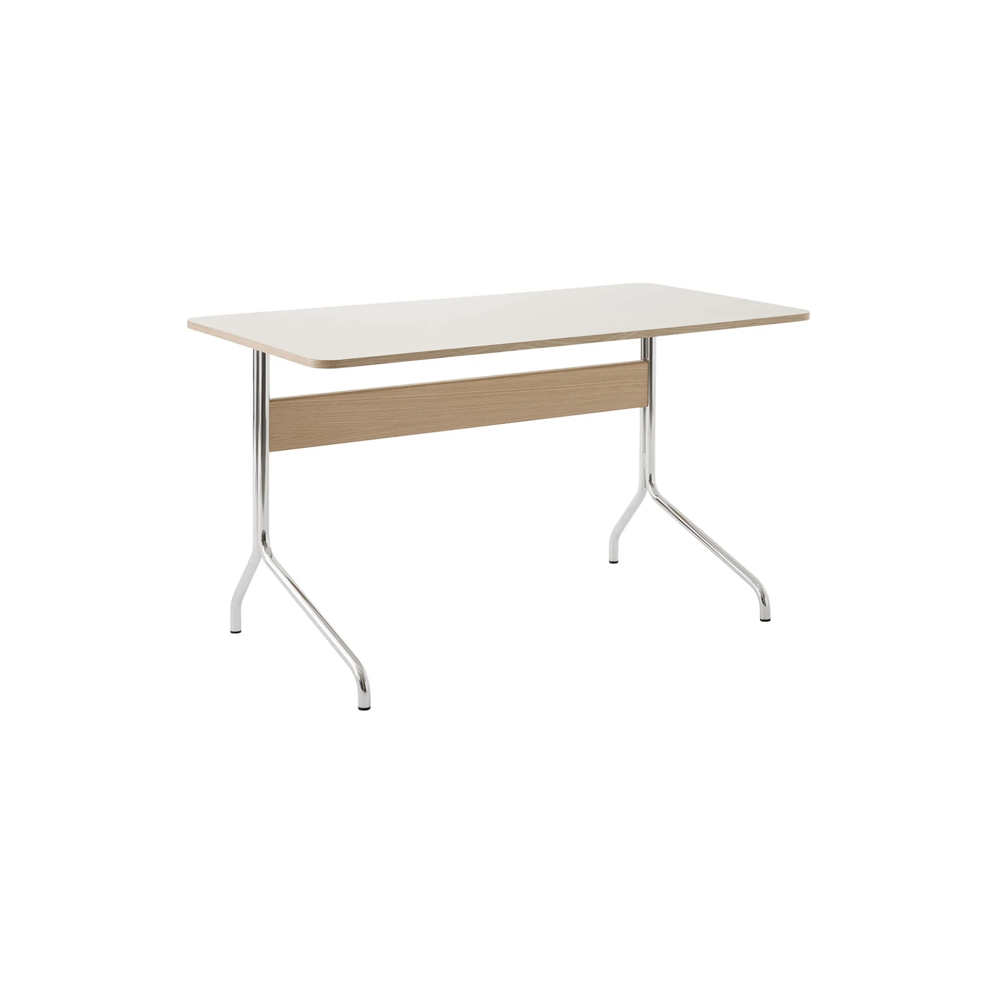 Pavilion Desk AV16, mushroom/oak/chrome