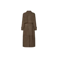 2847PBOElva suede long trench coat, smoke