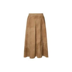 1014PBOJono suede long skirt, camel
