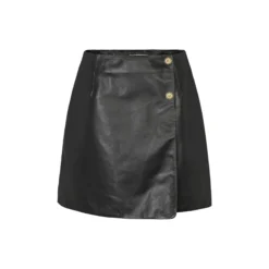 1034PBOKomi leather skirt, black