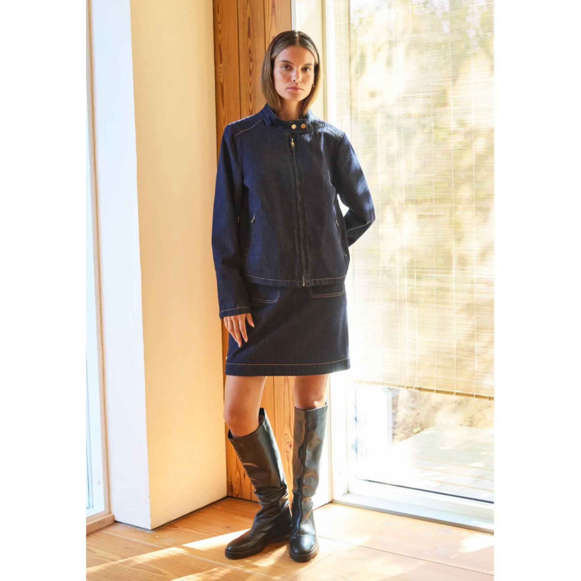 1019PBOMarmonti skirt, dark denim