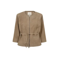 PD-New Gitta Suede Jacket, lead brown