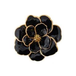 PEONY flower pendant medium, carbon black