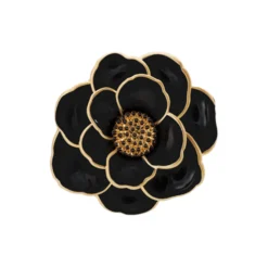 PEONY flower pendant small, carbon black
