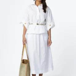PHOEBE long skirt, white