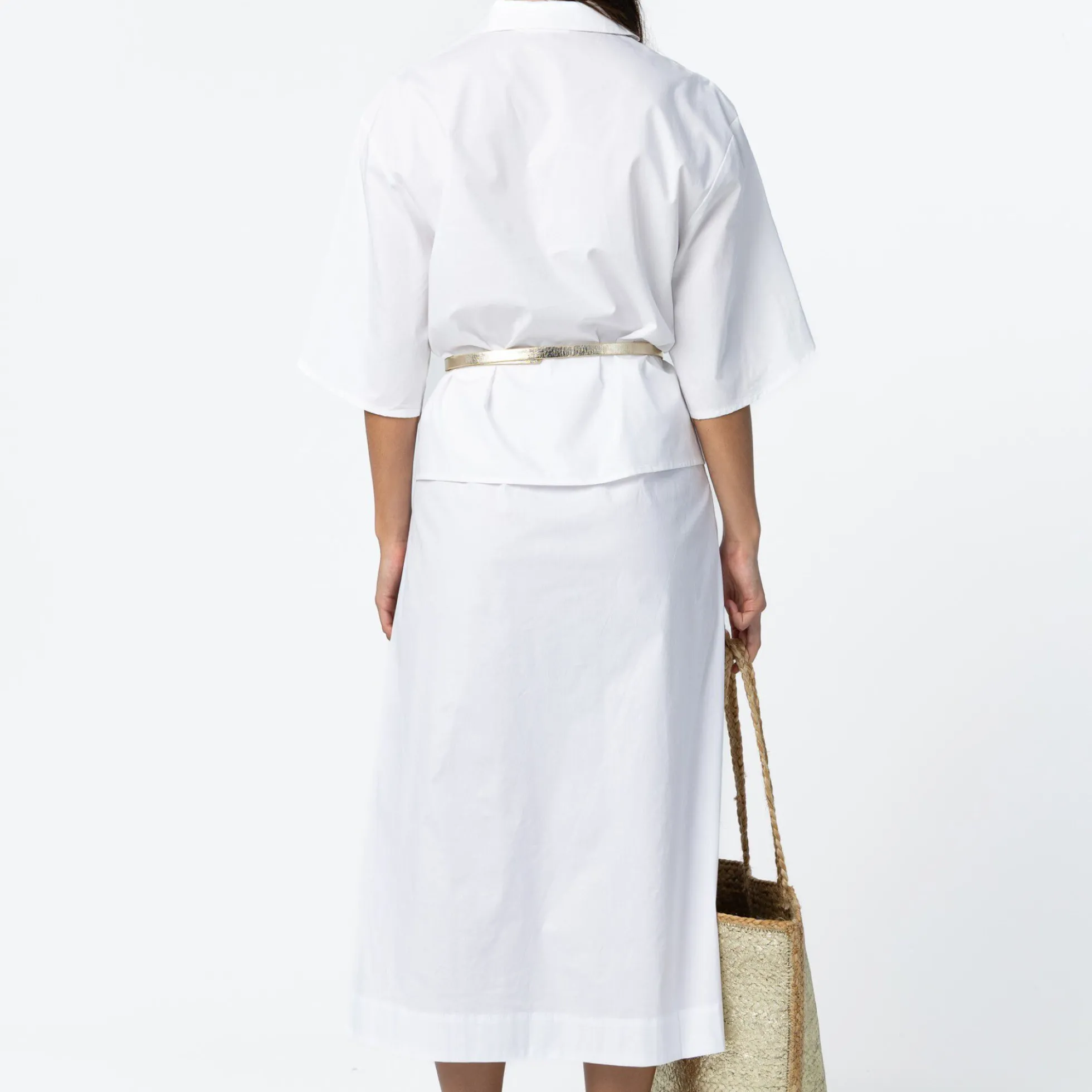PHOEBE long skirt, white