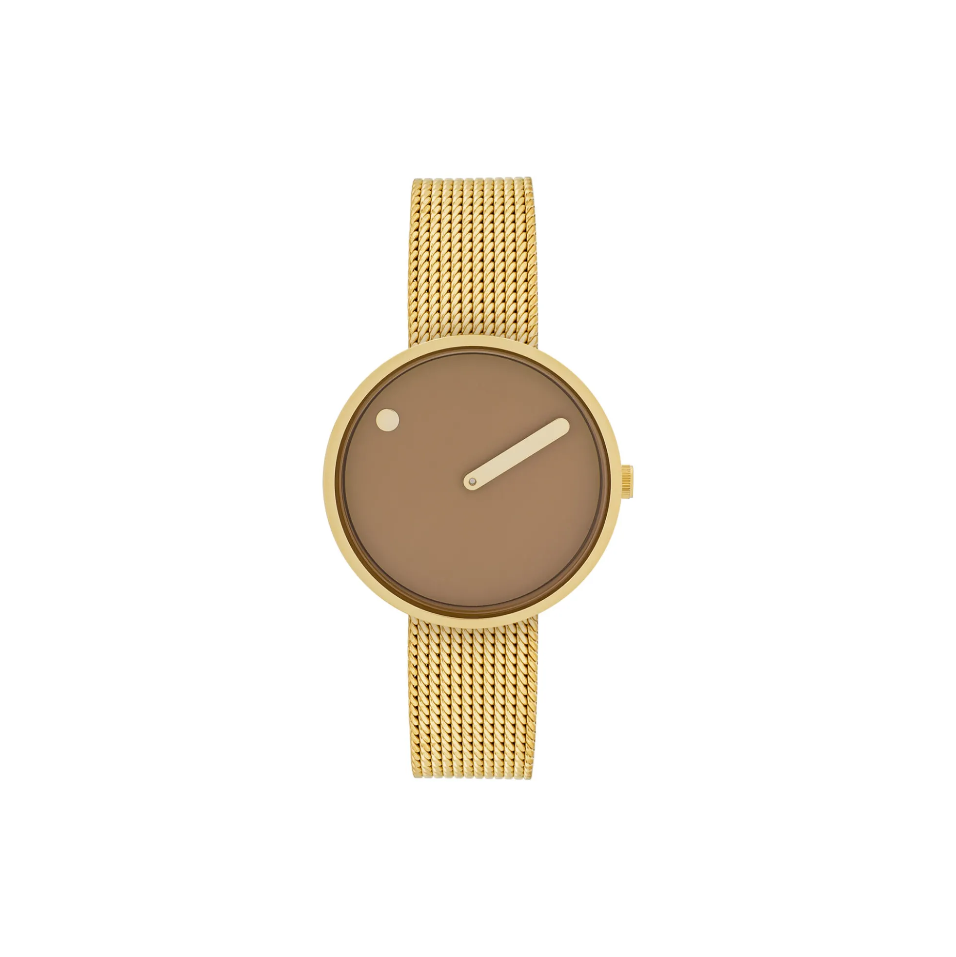 PICTO armbåndsur, cappuccino brown/gold/matt gold