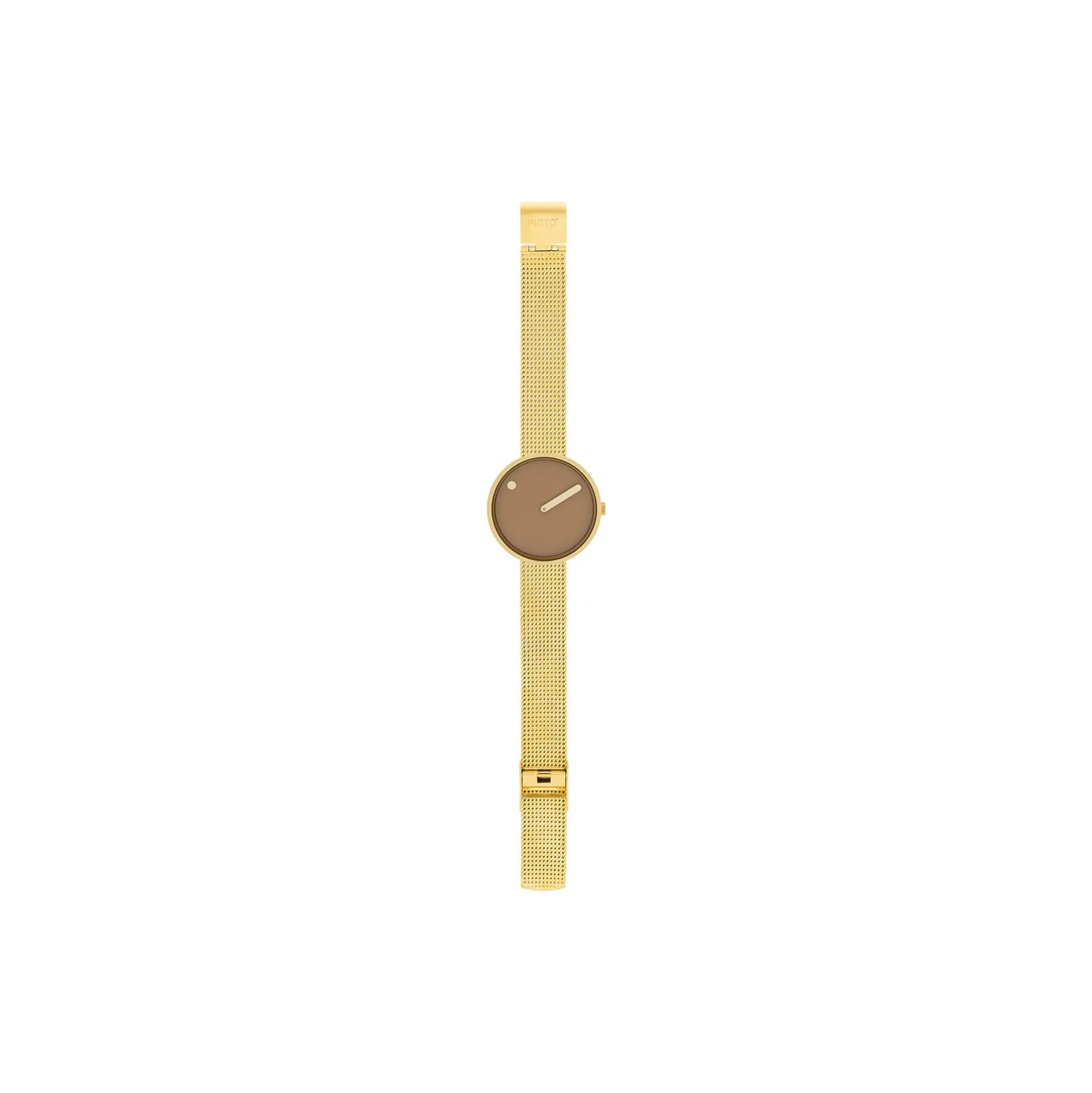 PICTO armbåndsur, cappuccino brown/gold/matt gold