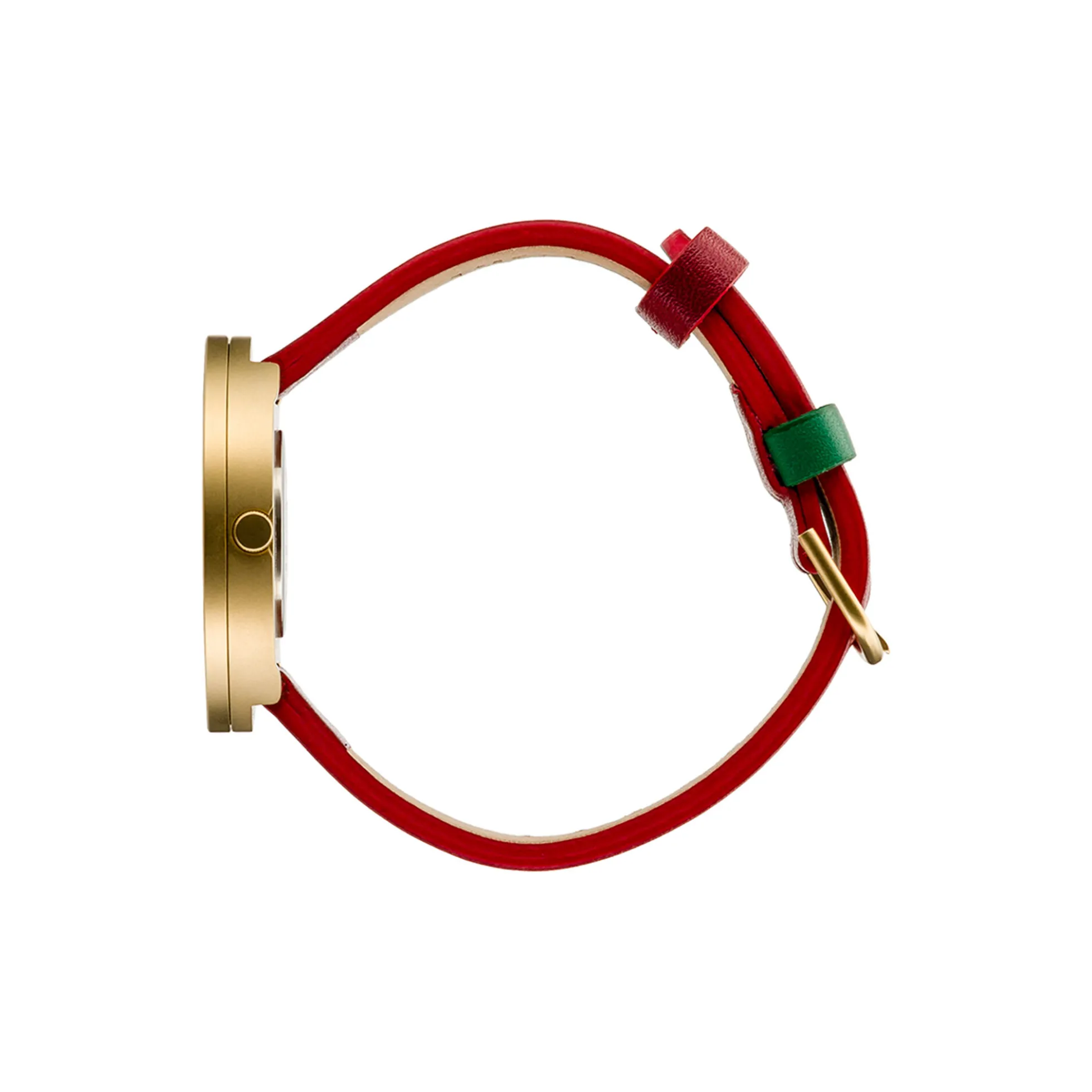 PICTO armbåndsur, dusty green/matt gold/ruby red