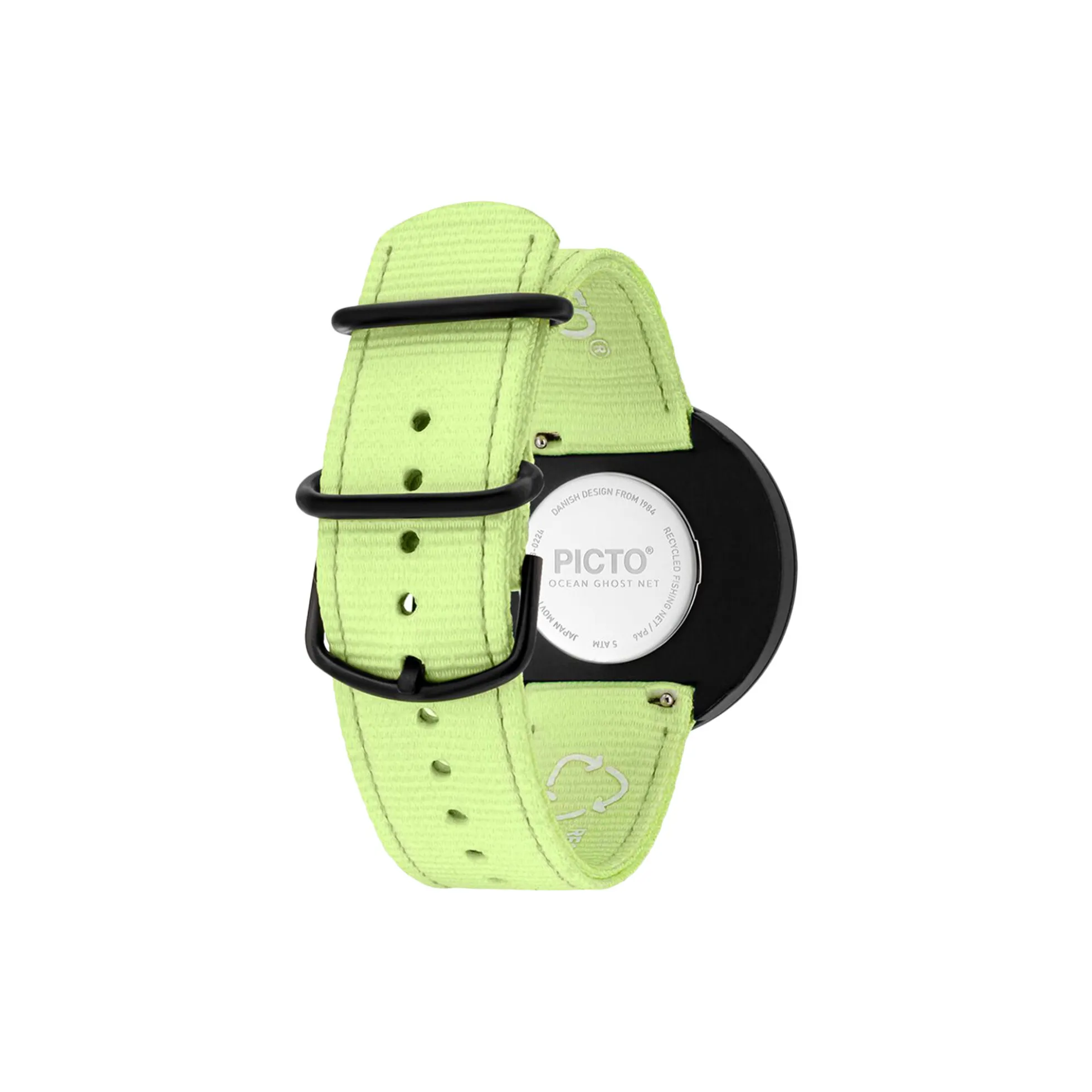 PICTO armbåndsur, manta ray black/paradise green
