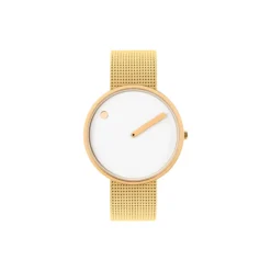 PICTO armbåndsur, white/gold/matt gold