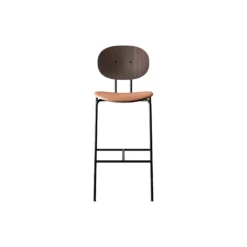 PIET HEIN Bar Chair, oiled walnut/Silk Cognac