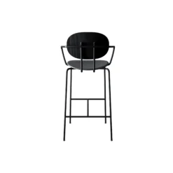 PIET HEIN Bar Chair with Arms, black lacquered oak/Solid Black 509