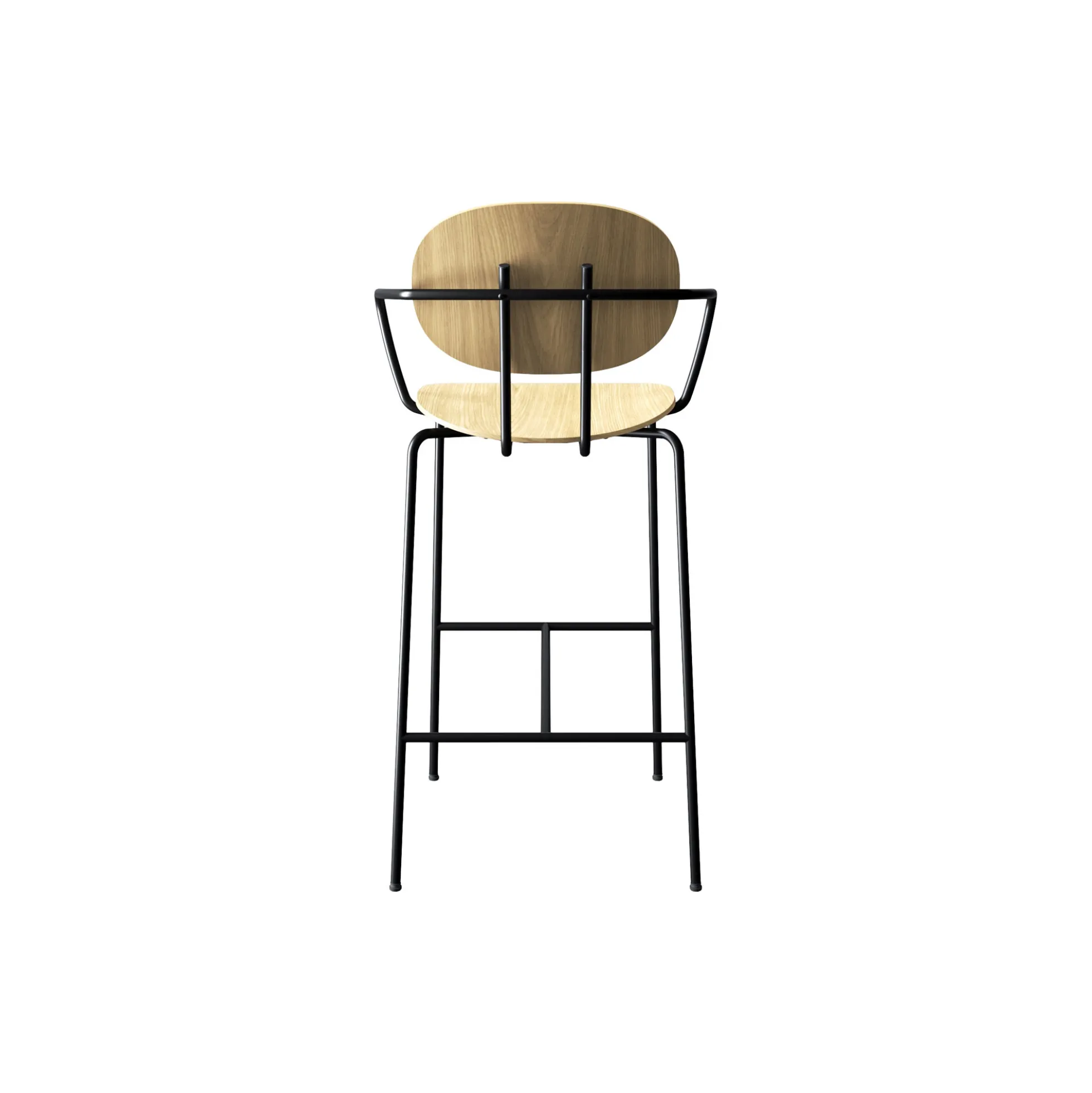 PIET HEIN Bar Chair with Arms, hvidpigmenteret eg