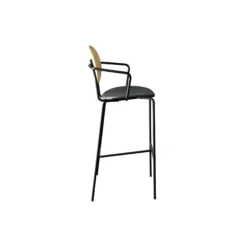 PIET HEIN Bar Chair with Arms, hvidpigmenteret eg//Solid Black 509